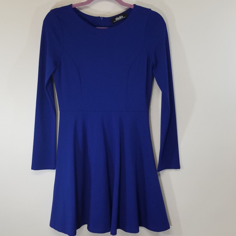 LuLu's Dress Fit & Flare Royal Blue Medium - Picture 5 of 14